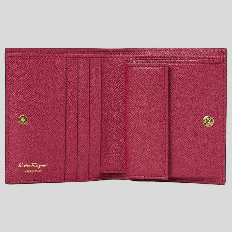 Salvatore Ferragamo Calf Leather Small Bifold Wallet Ribes 0755265
