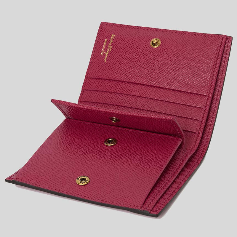 Salvatore Ferragamo Calf Leather Small Bifold Wallet Ribes 0755265