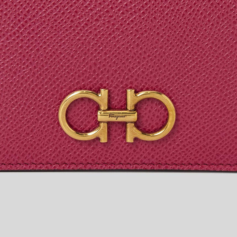 Salvatore Ferragamo Calf Leather Small Bifold Wallet Ribes 0755265