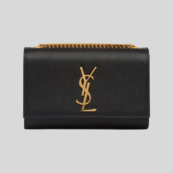 YVES SAINT LAURENT YSL Small Kate In Grain De Poudre Embossed Leather Black 469390BOW0J lussocitta  lusso citta