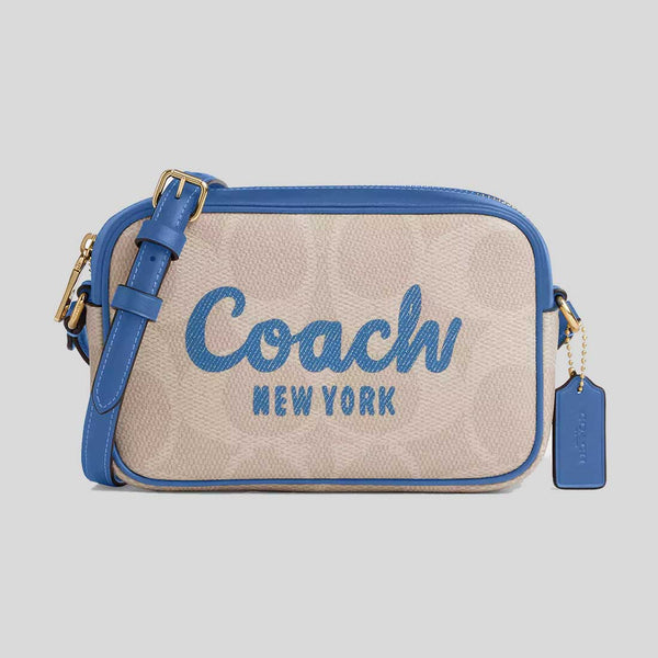 COACH Mini Jamie Camera Bag In Signature Canvas With Coach Print Sand/Pacific Bright Mineral CAB09