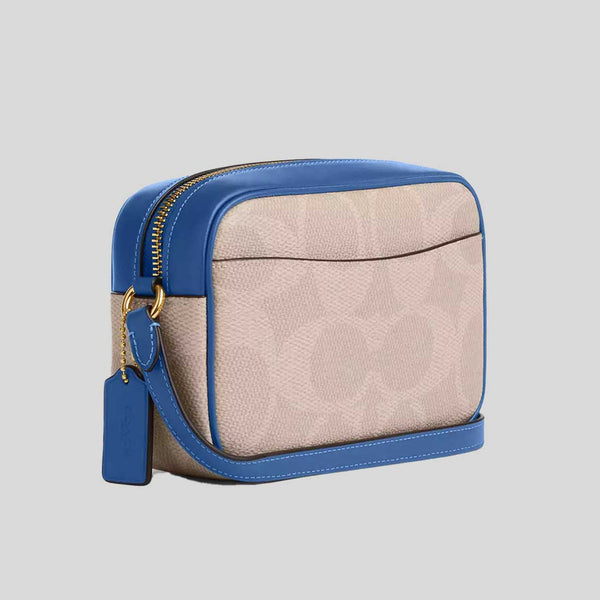 COACH Mini Jamie Camera Bag In Signature Canvas With Coach Print Sand/Pacific Bright Mineral CAB09