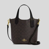 COACH Hanna Bucket Bag In Signature Canvas Walnut/Black CAF16