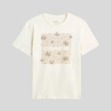 Spring Blossom Signature Square Classic T Shirt In Organic Cotton Cream CAH69