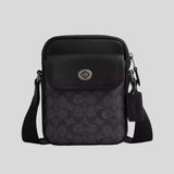 COACH Turnlock Crossbody Bag In Signature Canvas Charcoal/Black CAJ30