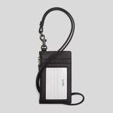 COACH Zip Lanyard Card Case Black CAJ45