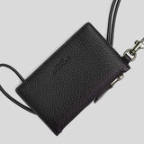 COACH Zip Lanyard Card Case Black CAJ45