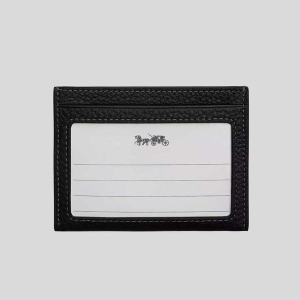 COACH Slim ID Card Case With Varsity Motif Black/Chalk CAK21