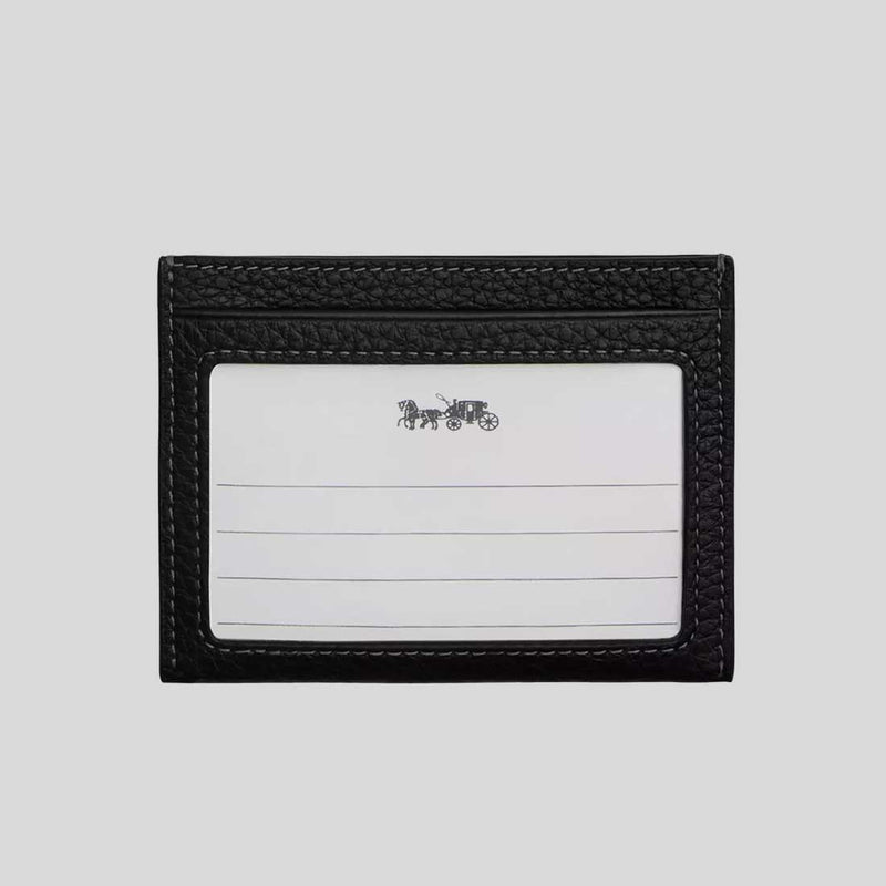 COACH Slim ID Card Case With Varsity Motif Black/Chalk CAK21
