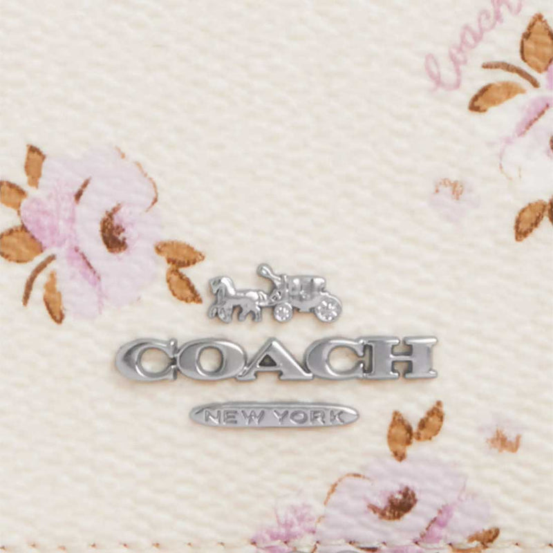 COACH Boxed Mini Wallet On A Chain With Floral Print Chalk Multi CAL70