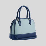 COACH Sabrina Satchel Bag In Colorblock Light Blue/Deep Blue CAM56