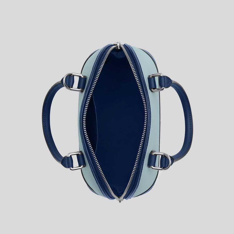 COACH Sabrina Satchel Bag In Colorblock Light Blue/Deep Blue CAM56