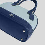 COACH Sabrina Satchel Bag In Colorblock Light Blue/Deep Blue CAM56