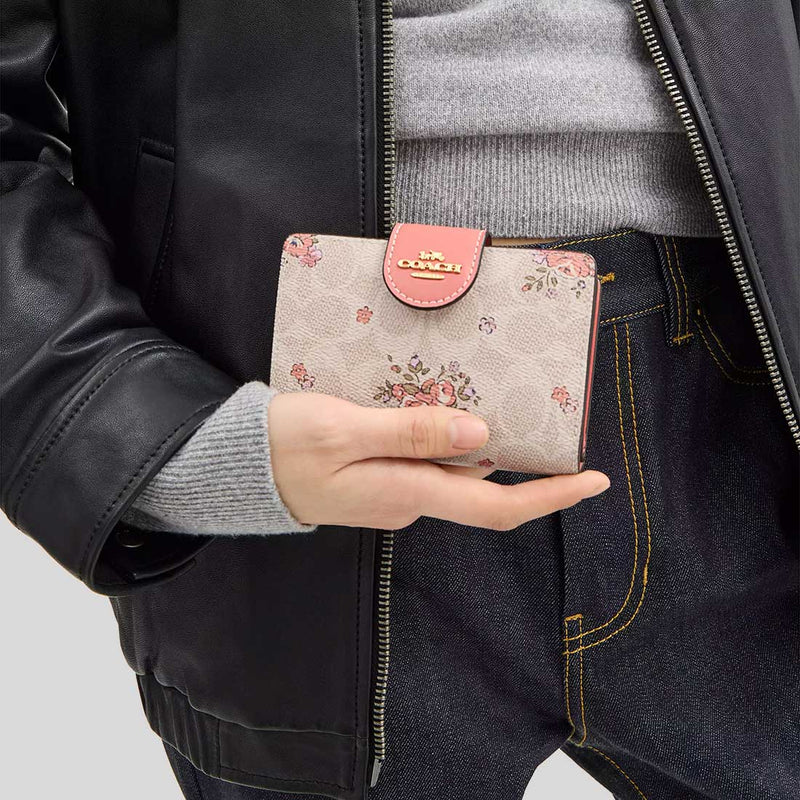 COACH Medium Corner Zip Wallet In Signature Canvas With