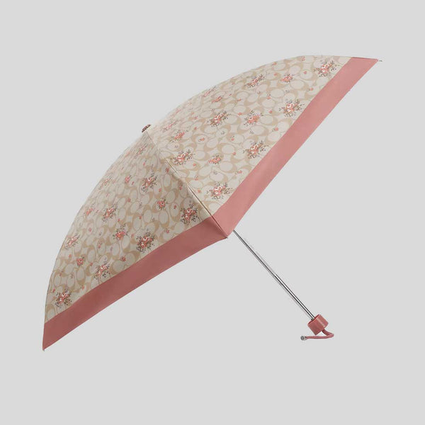 COACH Uv Protection Mini Umbrella In Floral Print Silver/Sand Multi CAQ30