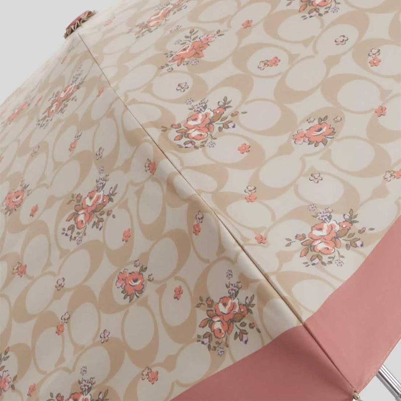 COACH Uv Protection Mini Umbrella In Floral Print Silver/Sand Multi CAQ30
