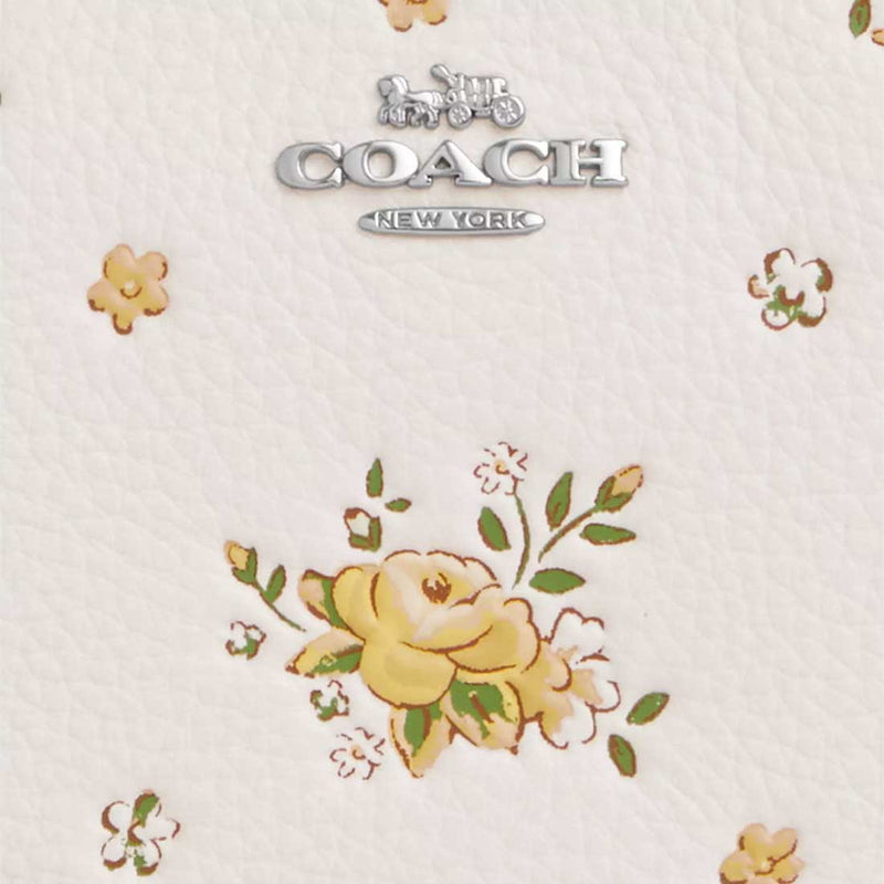 COACH Corner Zip Wristlet With Floral Print Chalk Multi CAQ58