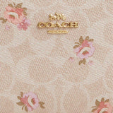 COACH Snap Wallet In Signature Canvas With Floral Print Sand Multi CAR14