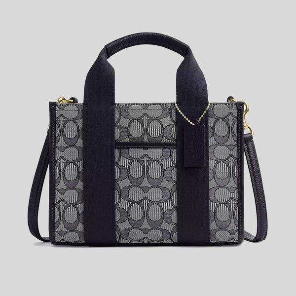 COACH Smith Tote Bag 24 In Signature Jacquard Navy/Midnight Navy CAR78