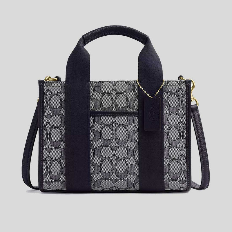 COACH Smith Tote Bag 24 In Signature Jacquard Navy/Midnight Navy CAR78