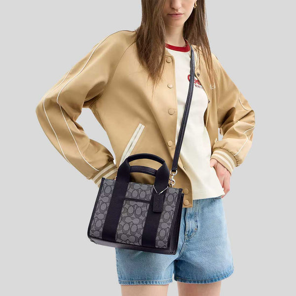 COACH Smith Tote Bag 24 In Signature Jacquard Navy/Midnight Navy CAR78