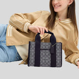 COACH Smith Tote Bag 24 In Signature Jacquard Navy/Midnight Navy CAR78