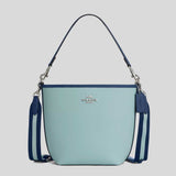 COACH City Bucket Bag In Colorblock Light Blue/Deep Blue CBA54