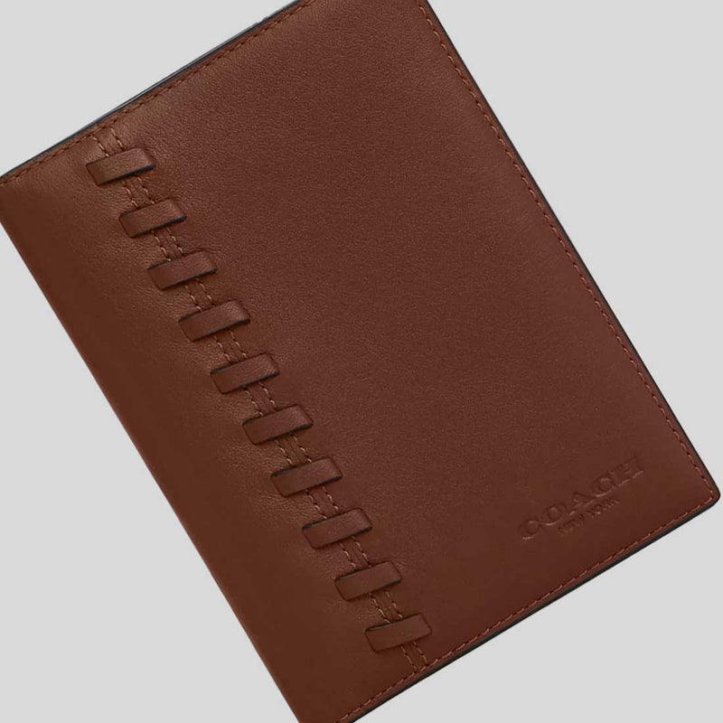 COACH Passport Card Case With Whipstitch Saddle CBE02