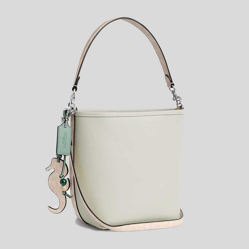COACH City Bucket Bag With Seahorse Charm Light Pistachio/Sand CBH75