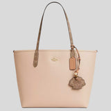 COACH City Tote Bag With Shell Charm Cream/Tan CBH78