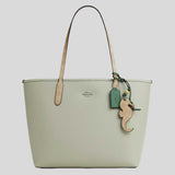COACH City Tote Bag With Seahorse Charm Light Pistachio/Sand CBH79