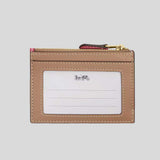 COACH Mini Skinny Id Case With Plaid Print Pink Multi CBL88