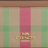 COACH Mini Skinny Id Case With Plaid Print Pink Multi CBL88
