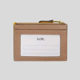 COACH Mini Skinny Id Case With Plaid Print Bright Maize Multi CBL88
