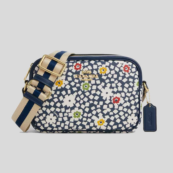 COACH Jamie Camera Bag With Floral Print Deep Blue Multi CBM22