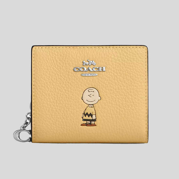 COACH Coach X Peanuts Snap Wallet With Charlie Brown Hay Multi CBN90