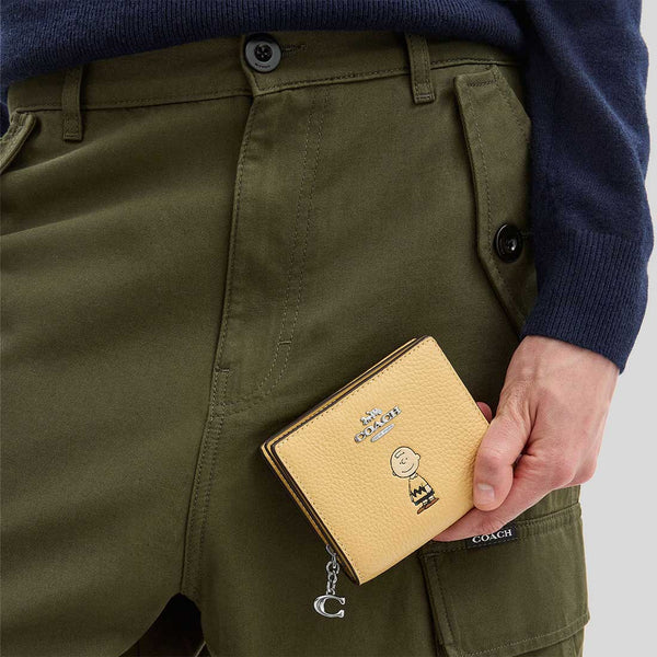 COACH Coach X Peanuts Snap Wallet With Charlie Brown Hay Multi CBN90