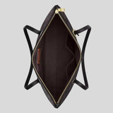 COACH Zip Top Tote Bag In Signature Canvas Walnut/Black CBT20