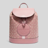 Coach Dempsey Drawstring Backpack In Signature Jacquard With Stripe And Coach Patch True Pink CE601 lussocitta lusso citta