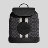 Coach Dempsey Drawstring Backpack In Signature Jacquard With Stripe And Coach Patch Black CE601 lussocitta lusso citta