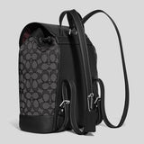 Coach Dempsey Drawstring Backpack In Signature Jacquard With Stripe And Coach Patch Black CE601