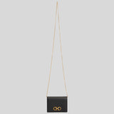 Salvatore Ferragamo Calf Leather Small Wallet On Chain Black 0746680