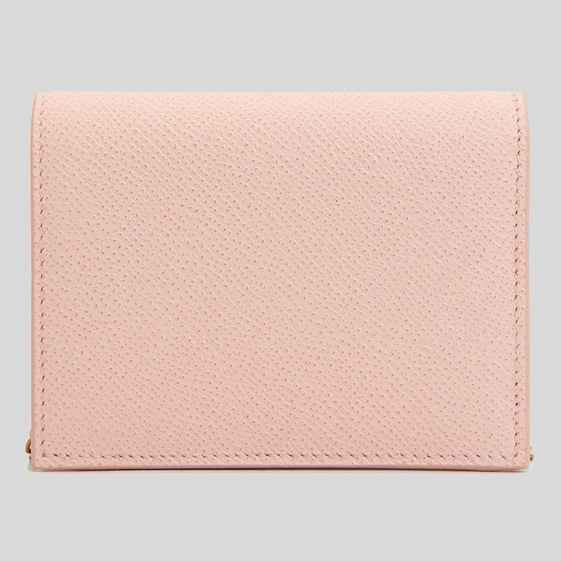 Salvatore Ferragamo Calf Leather Small Wallet On Chain Nylund Pink 0746681