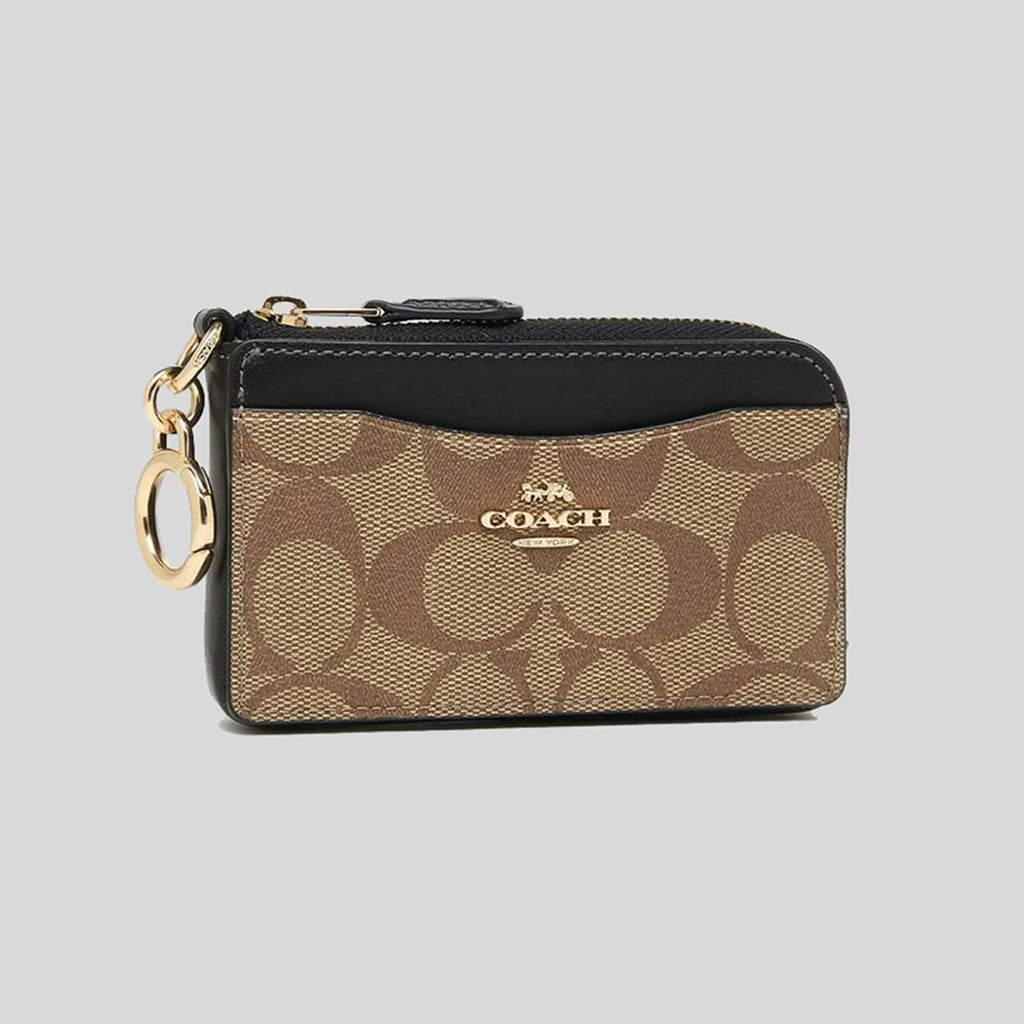 Coach Multifunction Card Case In Signature Canvas Khaki/Black CH163 ...