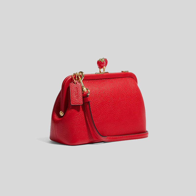 Coach Nora Kisslock Crossbody With Strawberry Electric Red CH339