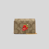 Coach Mini Wallet On A Chain In Signature Canvas With Strawberry CH355 lussocitta lusso citta