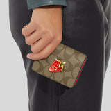 Coach Mini Wallet On A Chain In Signature Canvas With Strawberry CH355