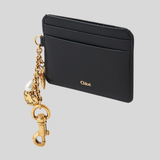 CHLOE Charms Card Holder In Grained Leather Black CH25AP977Q12001