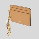 CHLOE Charms Card Holder In Grained Leather Biscotti Beige CH25AP977Q12268