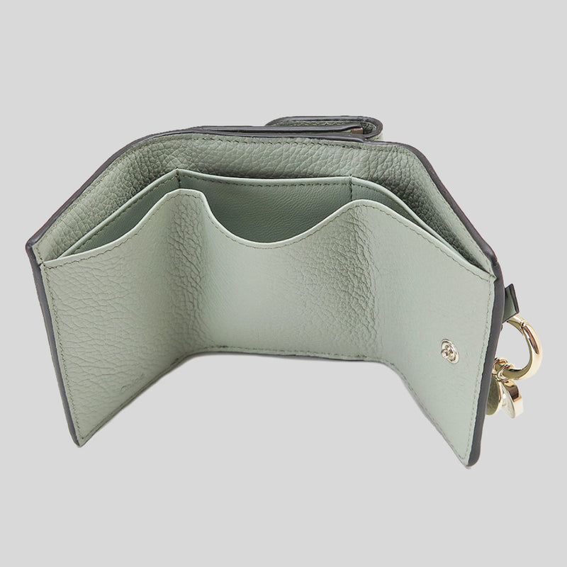 CHLOE Alphabet Mini Trifold Wallet Sea Grass CHC21WP946F57